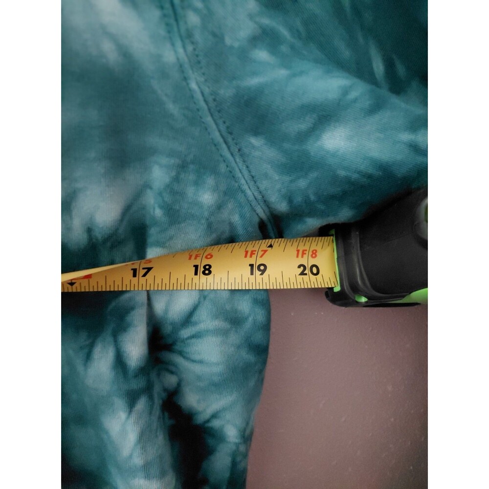 Athleta Sundown Tie Dye Hoodie Sweatshirt Women's Medium Dark Surf Teal Blue - Picture 9 of 10